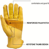 1 Pair Premium Cowhide Leather Gloves, Comfortable Daily Multipurpose Excellent Gloves. Full-Finger Outdoor Gloves