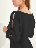 Waythefree Pearl Detail Cut Out Sleeve Sweater