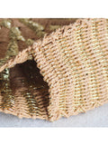 Moss Rose Golden Straw Circle Tote