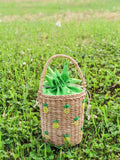 Moss Rose Pineapple Straw Bag