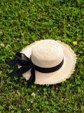 Moss Rose Black Bow Straw Hat 