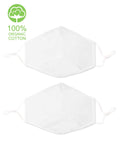 Organic Cotton Face Mask Set White 2-pack - Shopmossrose