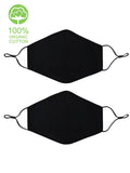 Organic Cotton Face Mask Set Black 2-pack - Shopmossrose
