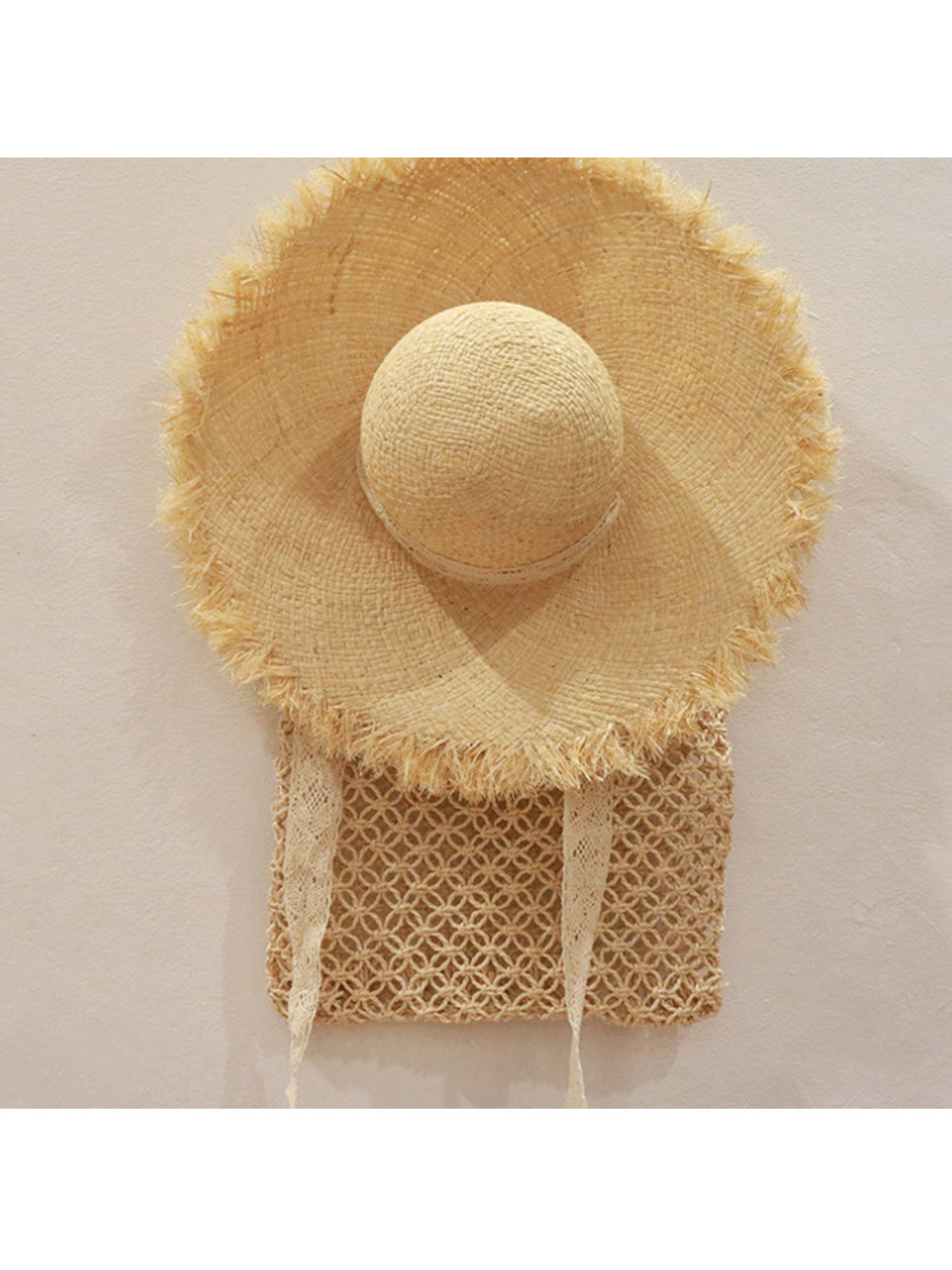 Moss Rose Scarf-Trimmed Straw Hat