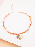 Moss Rose Raw Stone Necklace