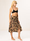 Leopard Wrap Midi Cover Up Skirt