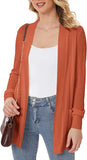 Women's Open Front Lightweight Knit Cardigans Long Sleeve Sweaters with Pockets