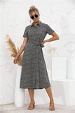 Women's Floral Button Front Split Maxi Dress Short Sleeve Swing Summer Dresses