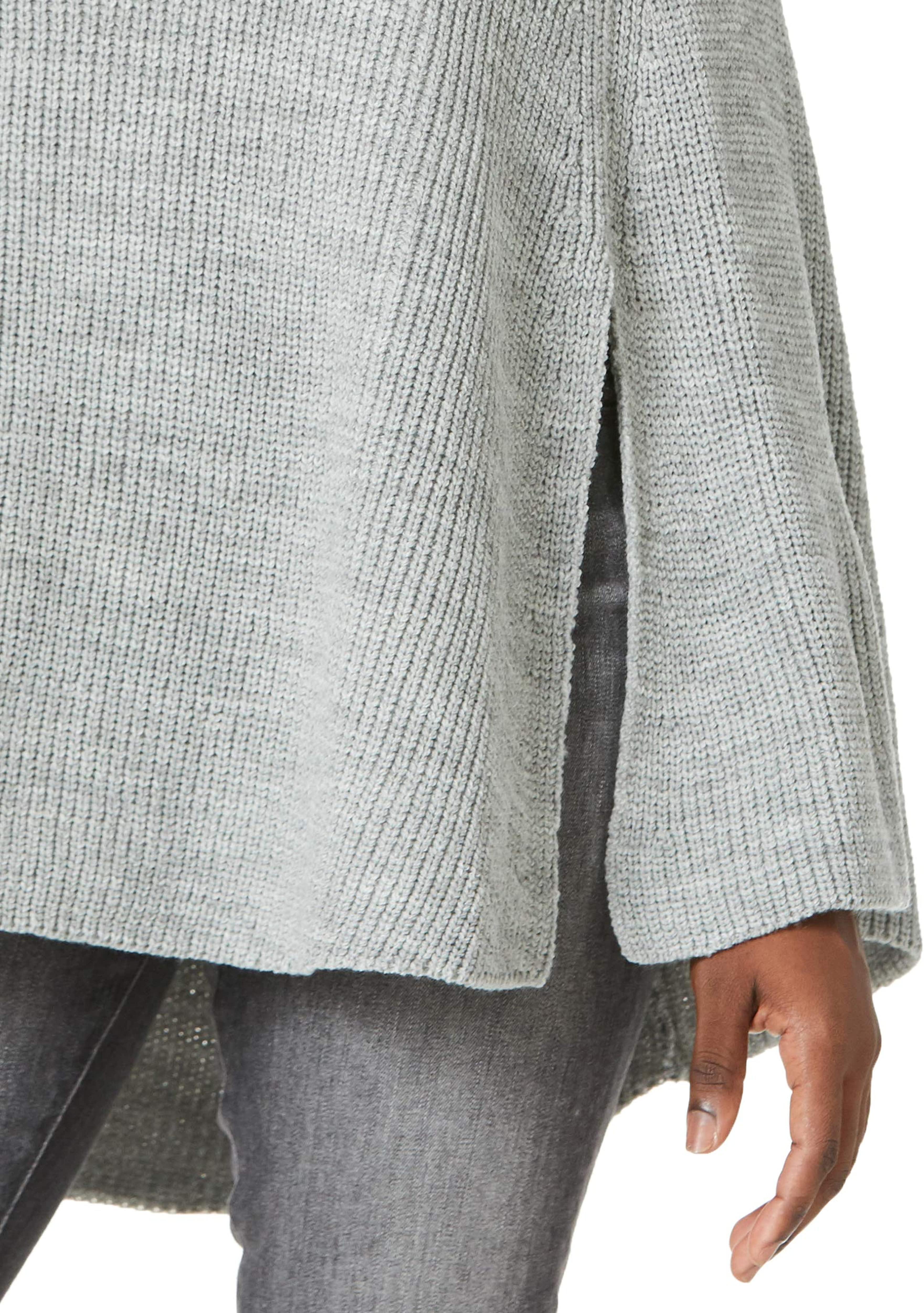 Split Detail Turtleneck Knit Poncho - Shopmossrose