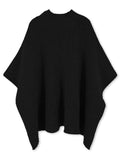 Turtleneck Poncho Pullover Sweater