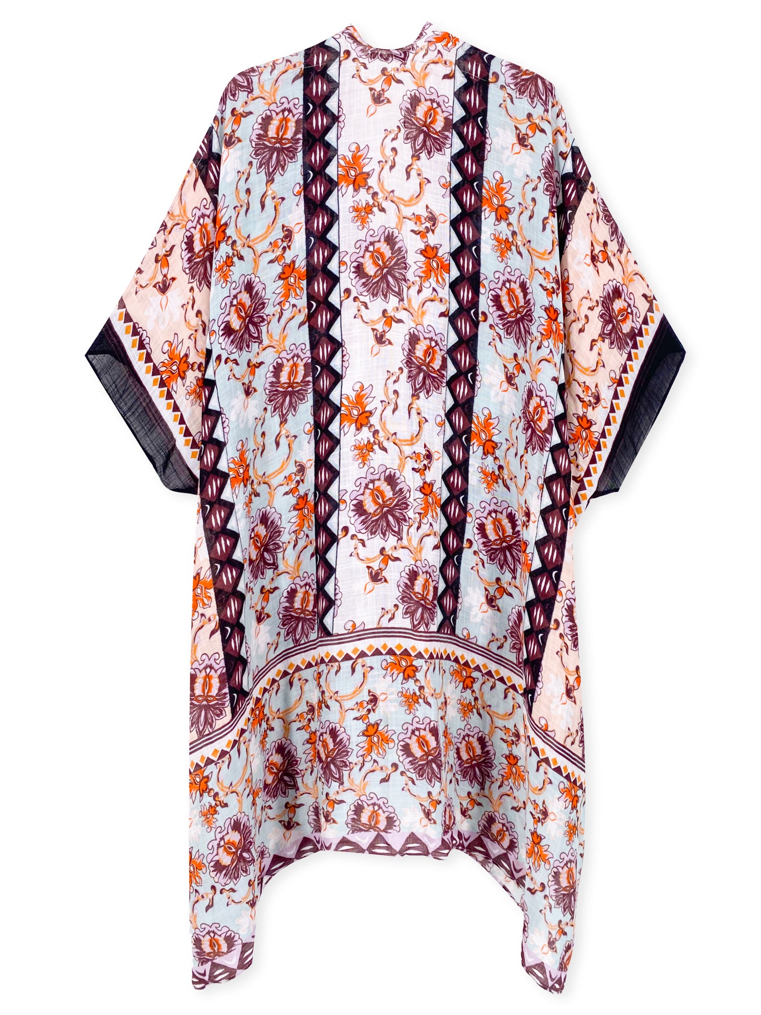 Retro Floral Tiered Kimono