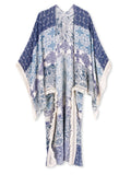Moss Rose Bohemian Tassel Maxi Kimono   