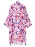 Moss Rose Pink Flora Airy Cover Up  