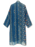 Moss Rose Blue Flora Airy Cover Up   
