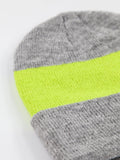 Stripe Jersey Knit Beanie Grey And Neon - Shopmossrose