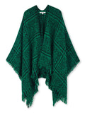 Green And Black Poncho Travel Wrap