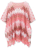 Moss Rose Pink Wave Lace Cover Up  