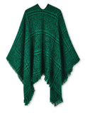 Green And Black Poncho Travel Wrap
