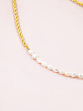 Moss Rose Pearl & Chain Necklace