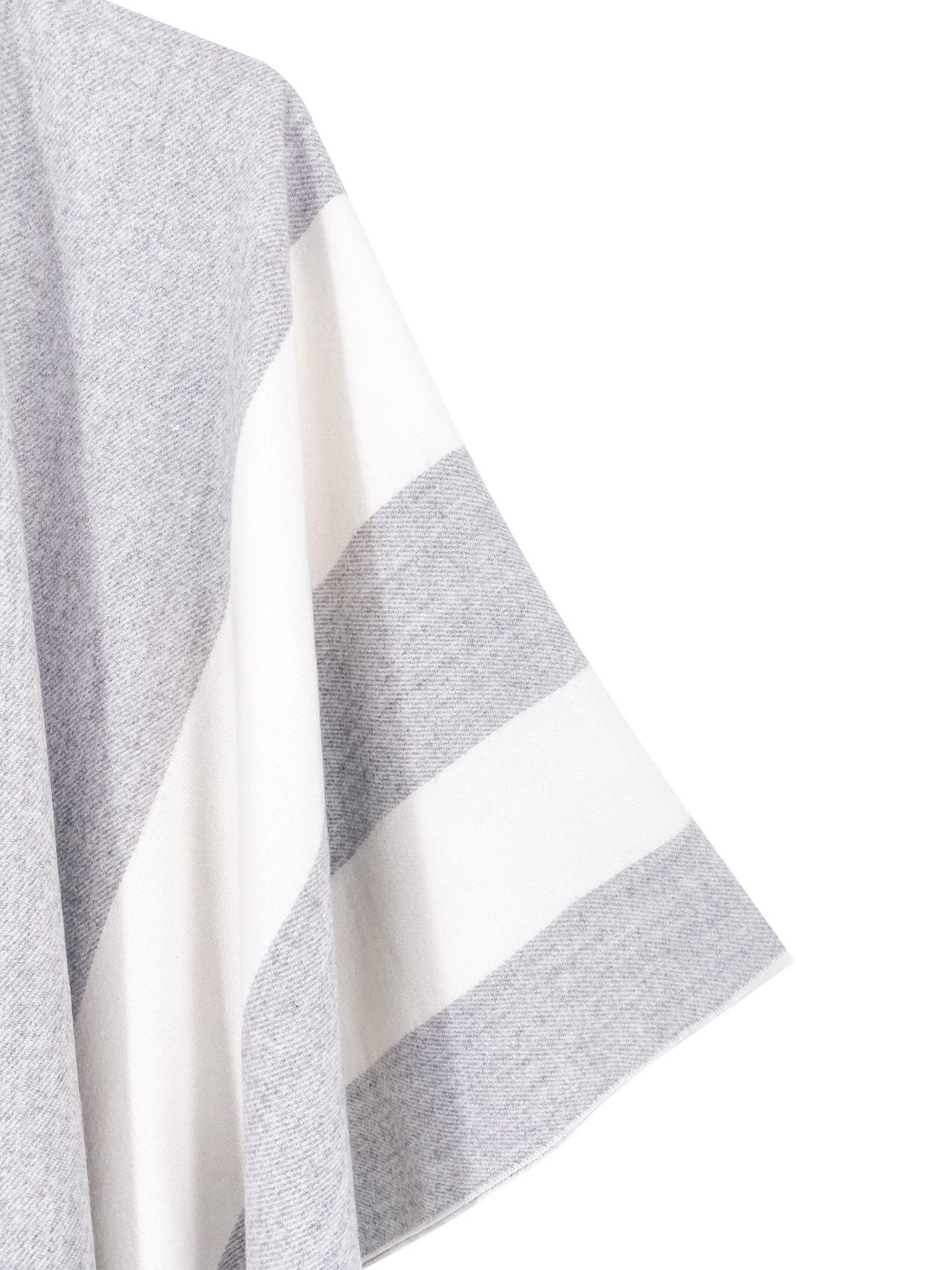 Cloudy Gray Striped Poncho - Shopmossrose