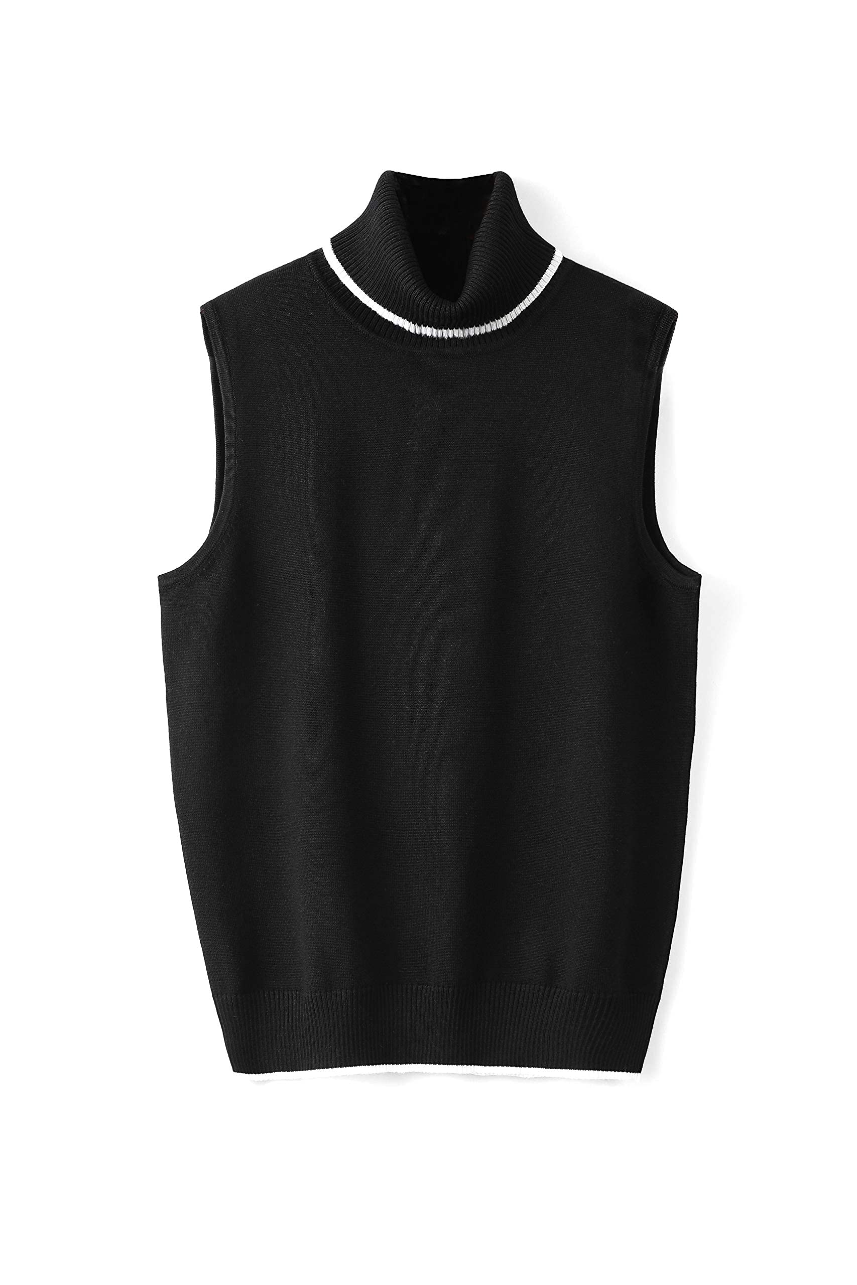 Women Sweater Pullover Stretchable Turtleneck Knit Sleeveless Slim Fit Tank Top