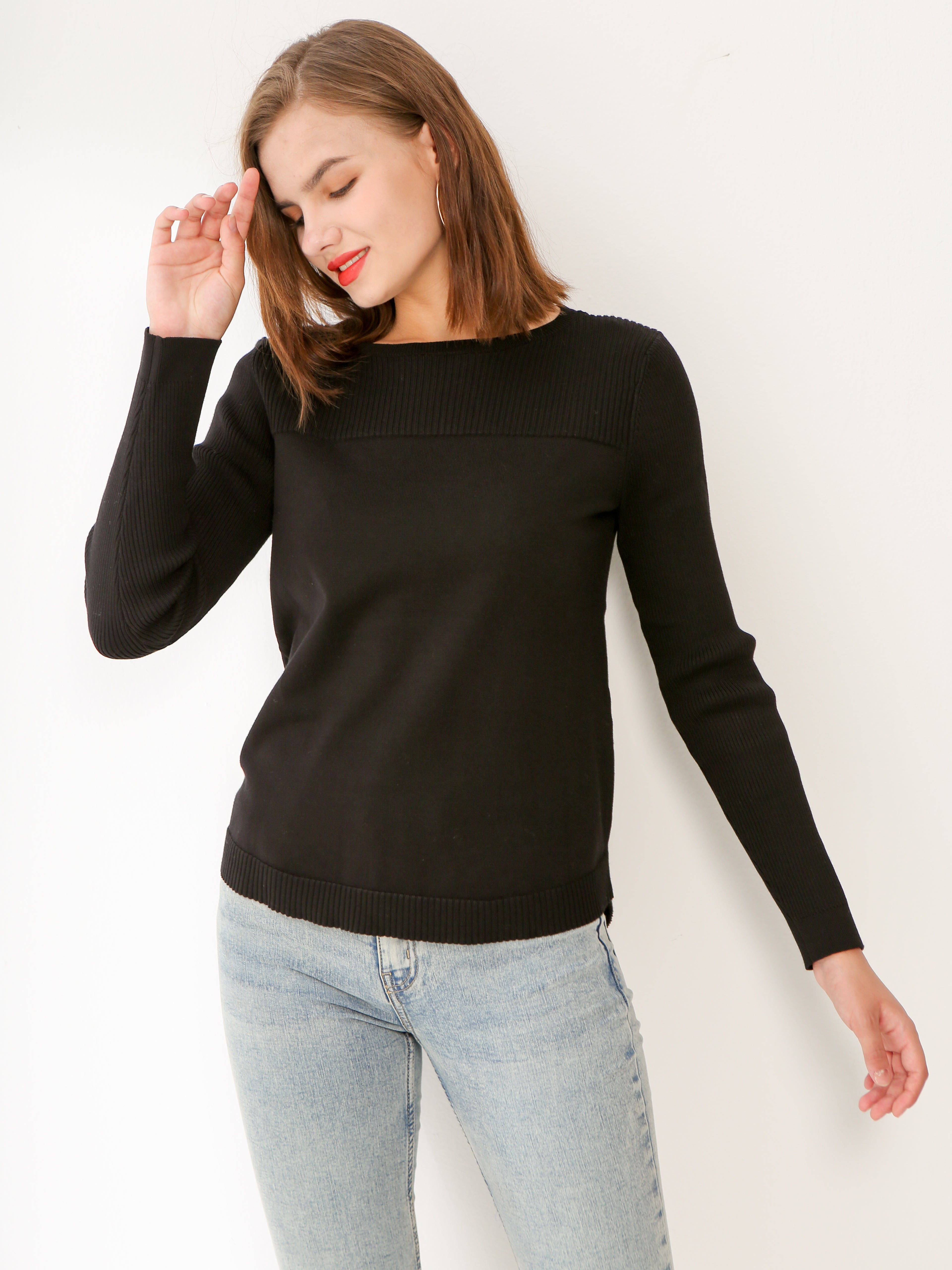 Waythefree Modern Black Sweater