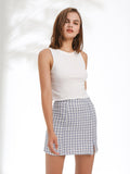 Linen College Plaid Mini Skirt - Shopmossrose