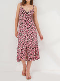 Pink Leopard Midi Slip Dress