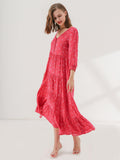 Berry Printed Tiered Maxi Dress - Shopmossrose