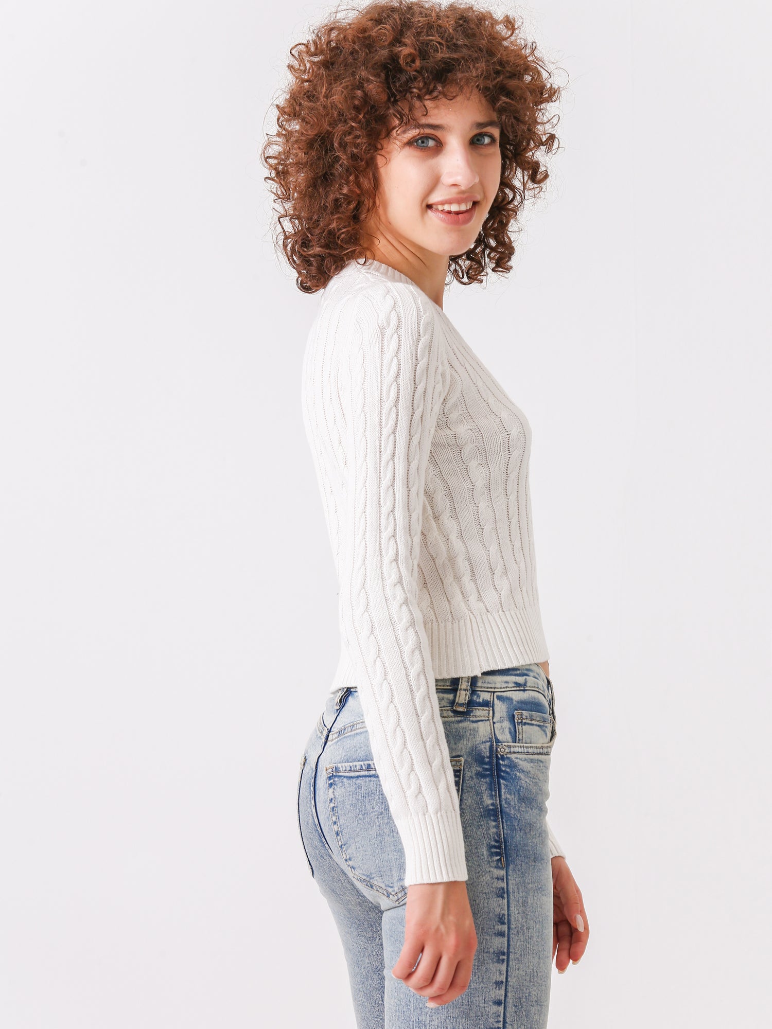 Waythefree V-Neck Cropped Pullover Sweater