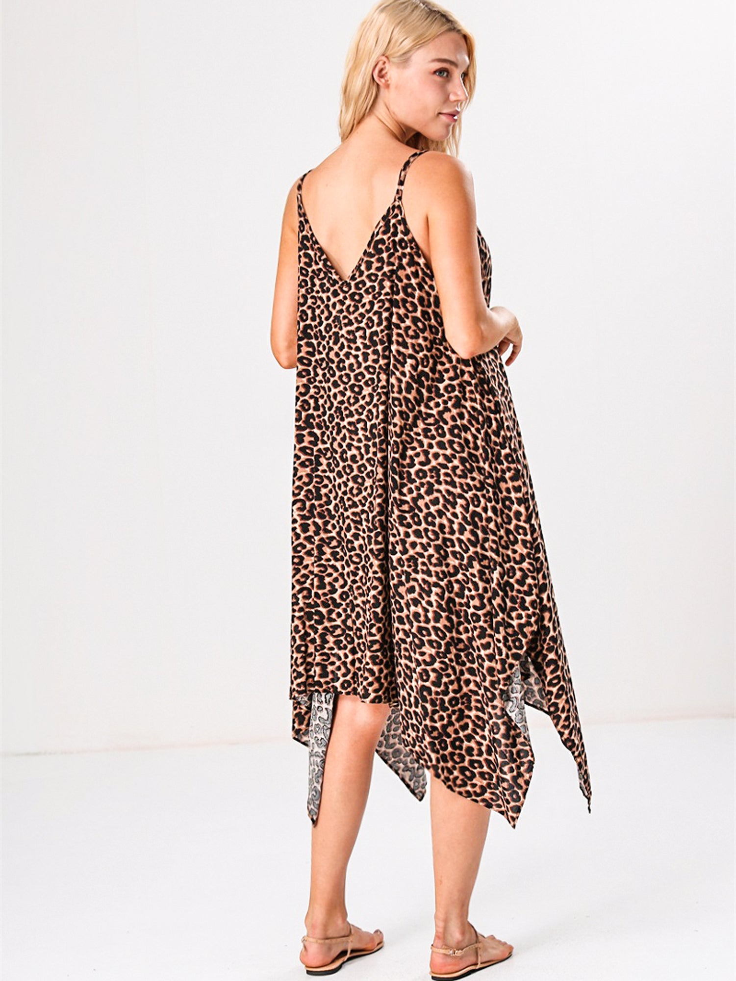 Leopard Long Sleeve Beach Cover Dress