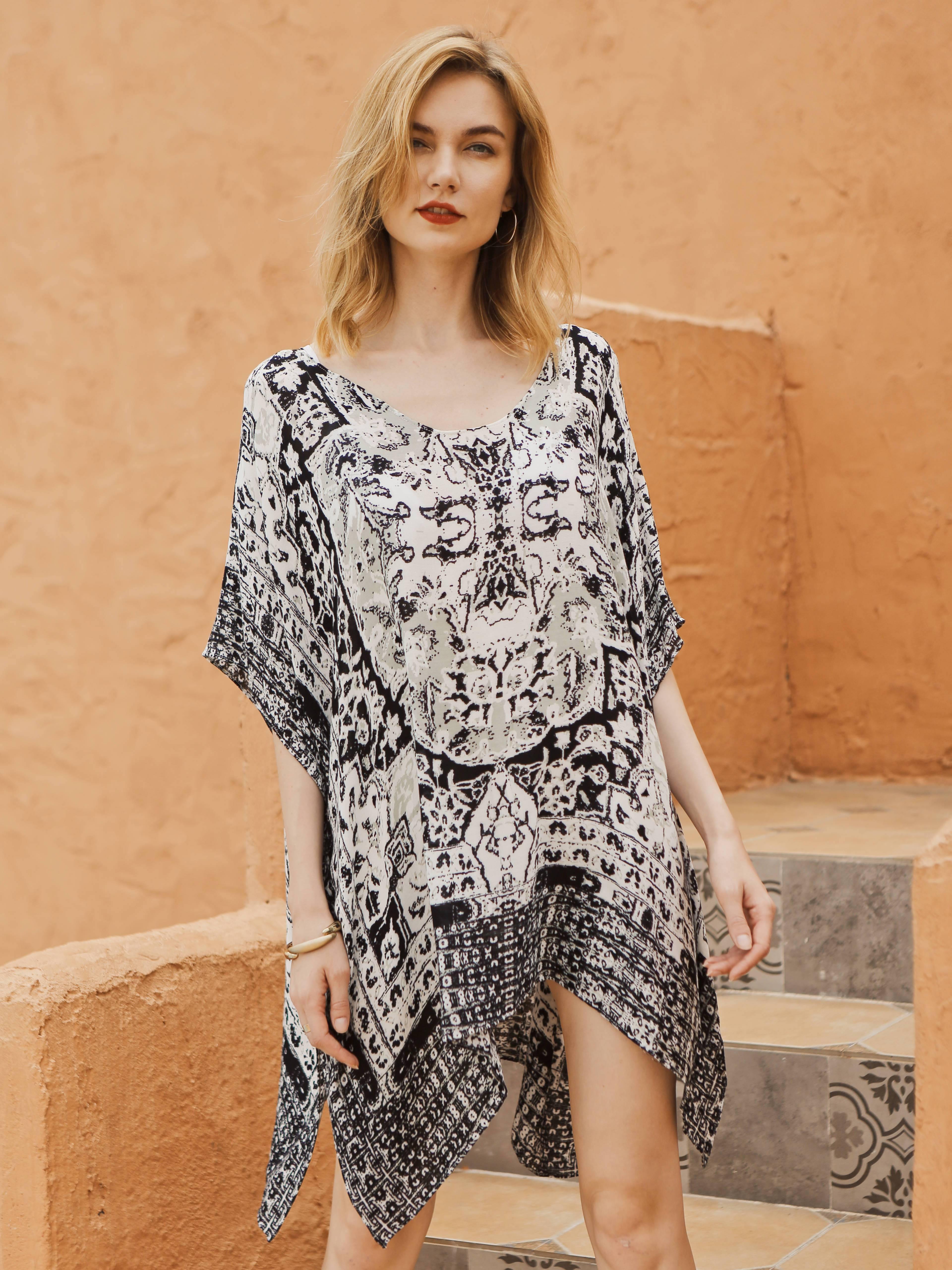 Moss Rose Exotic Sol Cover Up Tunic