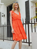 Breezy Tie Shoulder Dress Orange - Shopmossrose